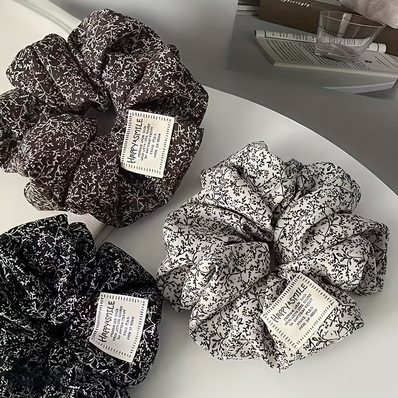 Formal Wear Hairstyles For Women - 1Pc Elegant Floral Scrunchie, Bow-shaped Elongated