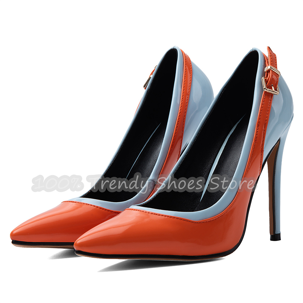 Fashion Mixed Color Splicing P - Slingback Heel Formal reseña y precio