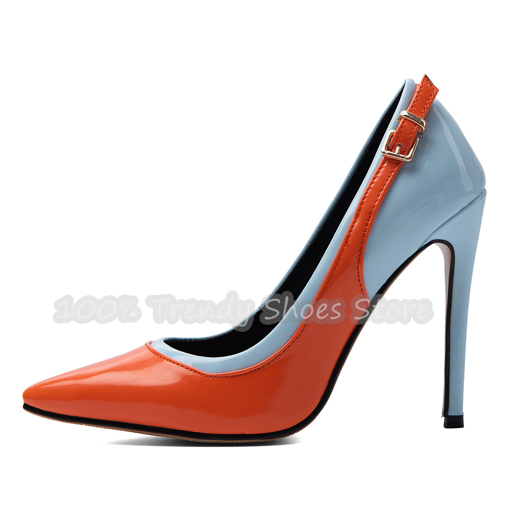Fashion Mixed Color Splicing P - Slingback Heel Formal reseña y precio