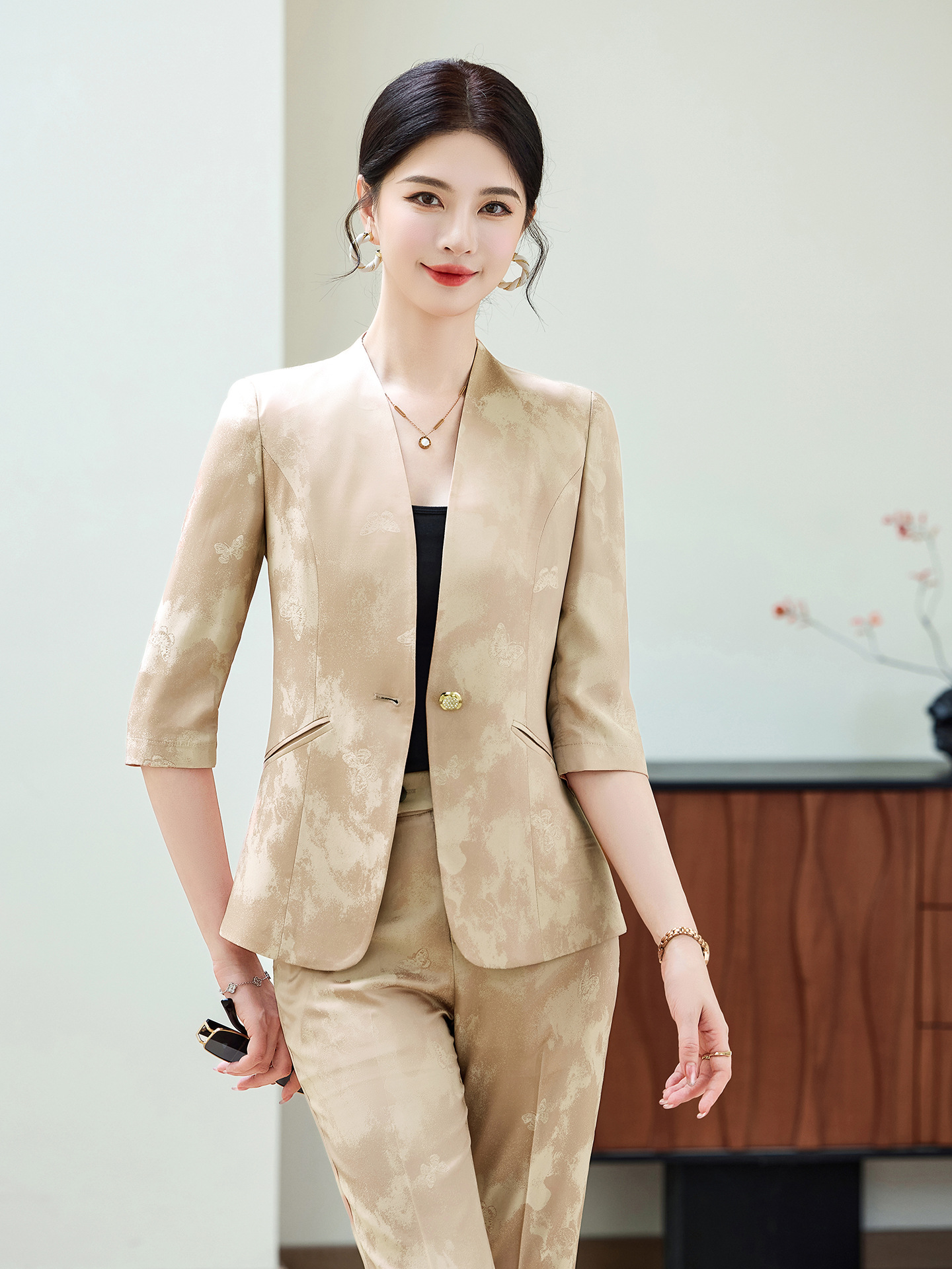 Fashion Office Ladies Blazer a - Women Formal Wear Blazer Set reseña y precio