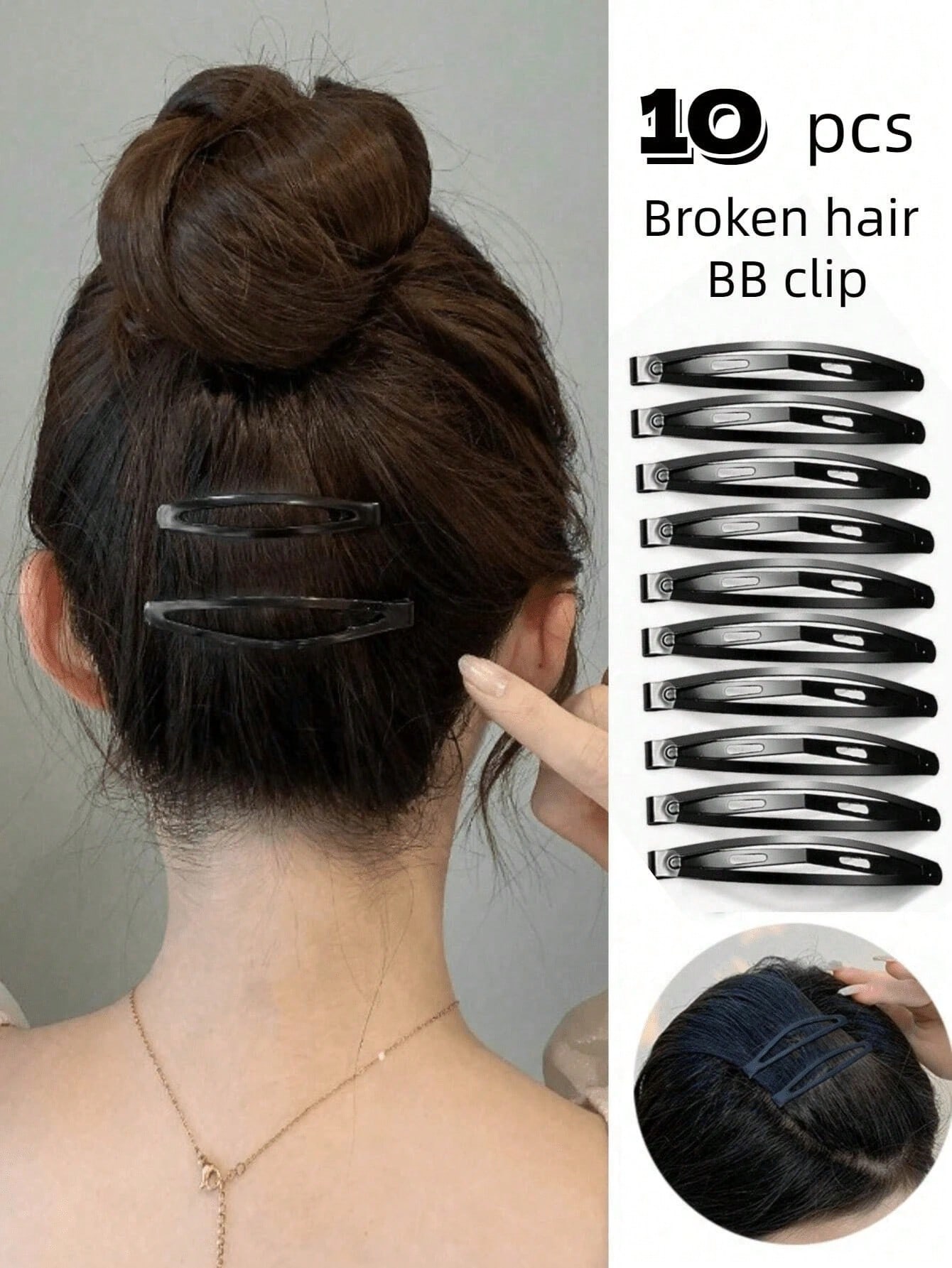 10/20pcs Black Hair Clips, Wom - Formal Wear Hairstyles For Women reseña y precio