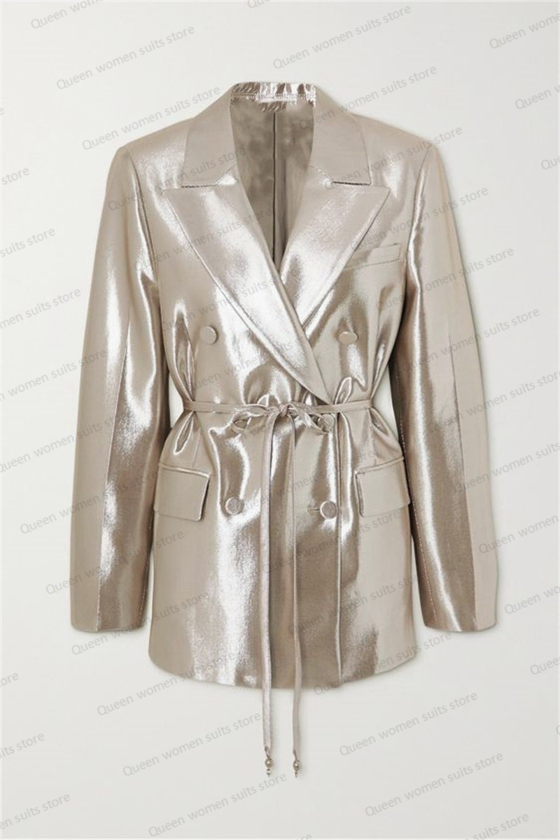 Shiny Satin Wedding Women Suit - Women Formal Wear Blazer Set reseña y precio