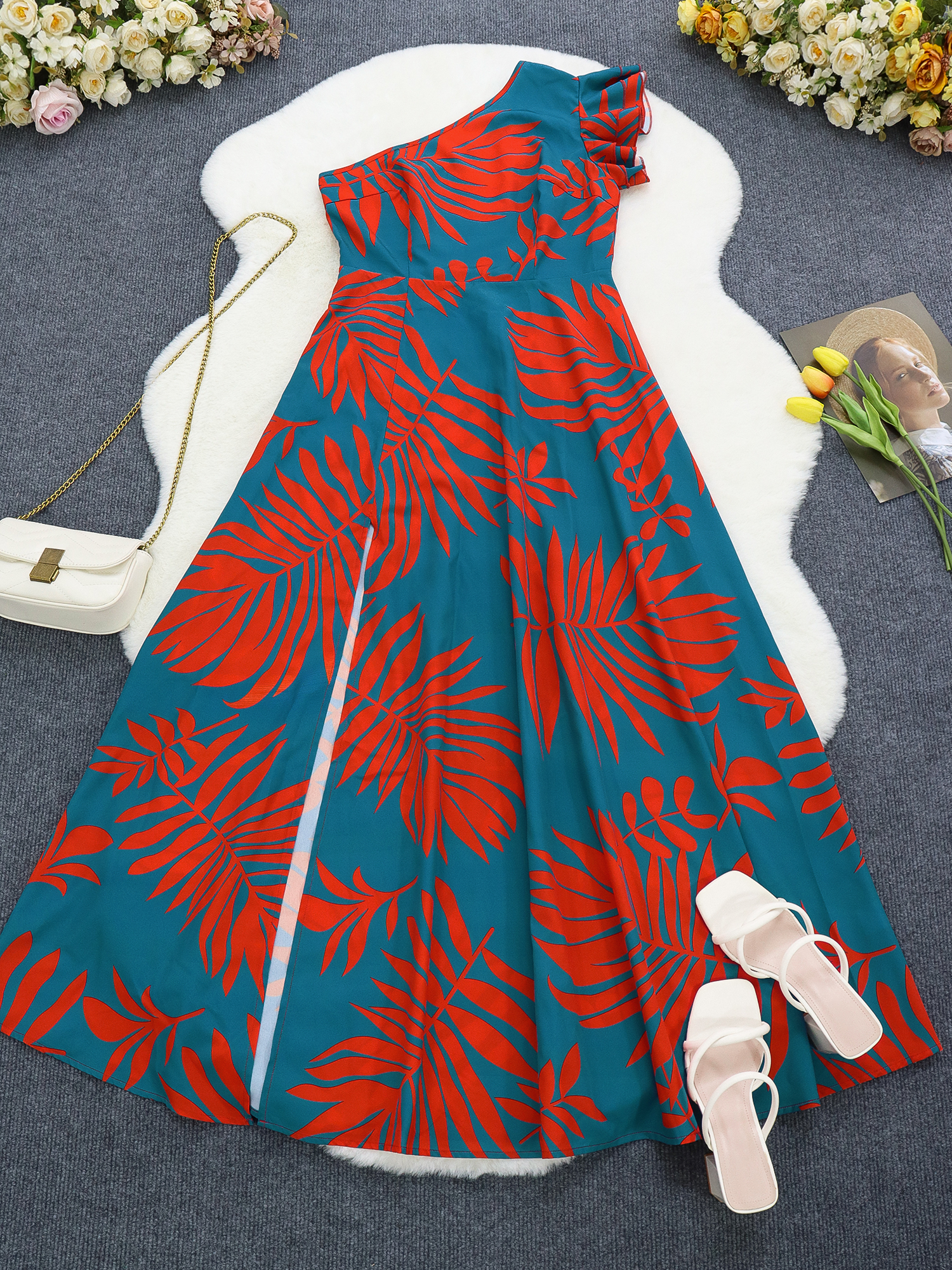 One Shoulder Tropical Print Ma - Women Formal Wear Zara reseña y precio