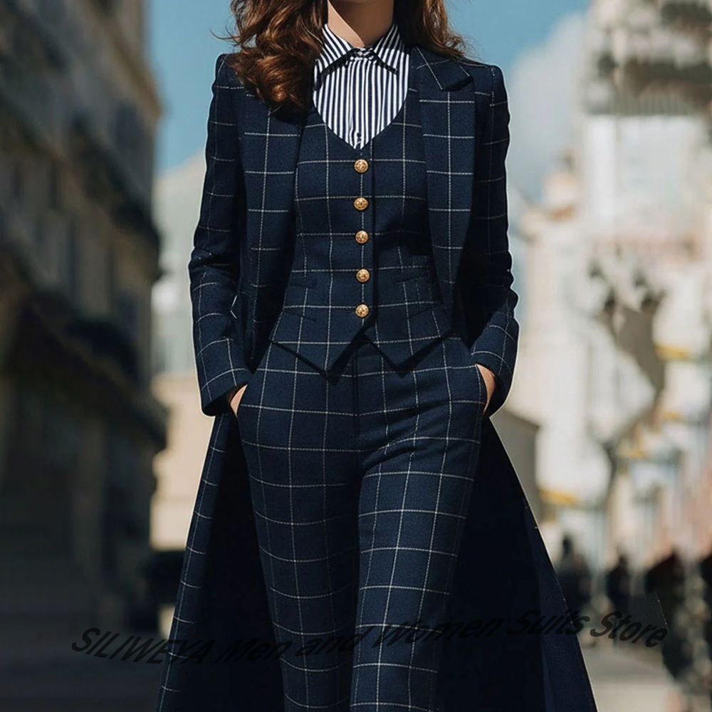 Sophisticated Navy Blue Women' - Women Formal Wear Blazer Set reseña y precio