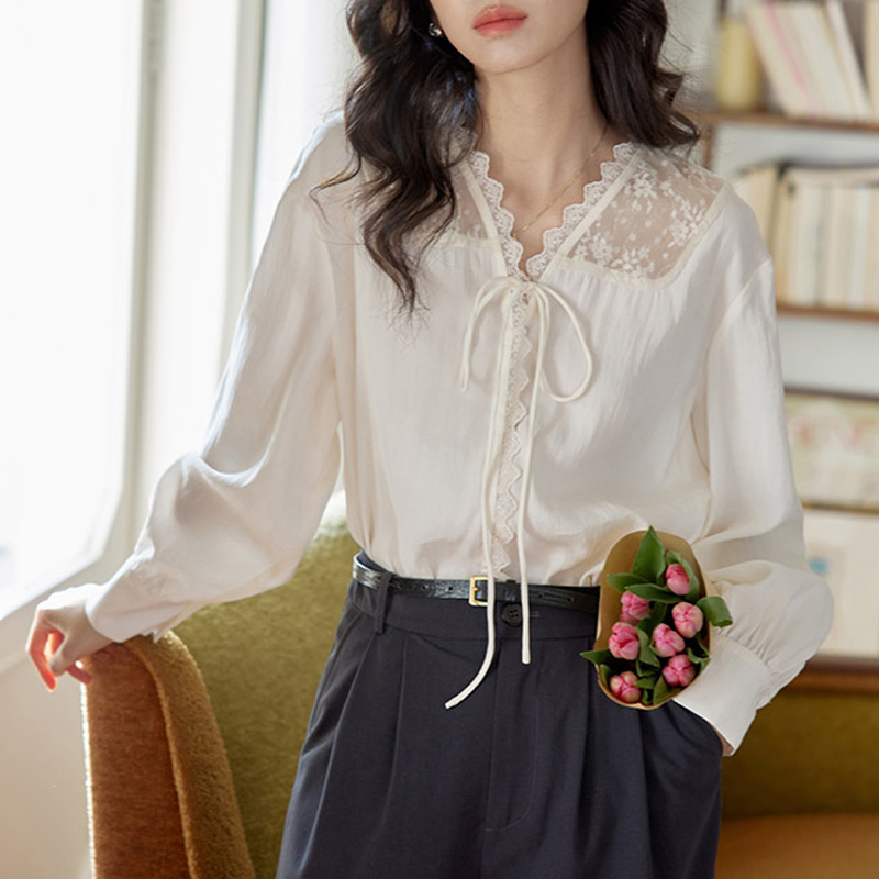 Long Sleeve Shirts Womens Sati - Women Formal Blouses For Evening Wear reseña y precio