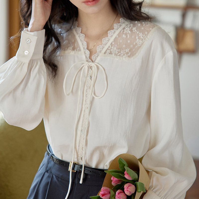 Long Sleeve Shirts Womens Sati - Women Formal Blouses For Evening Wear reseña y precio