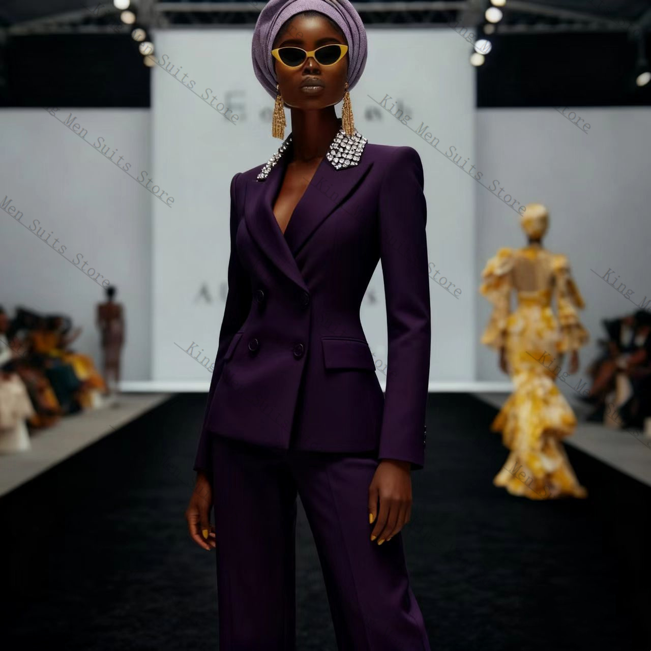 Luxury Crystals Women Suit Set - Women'S Formal Wear For A Wedding Guest reseña y precio