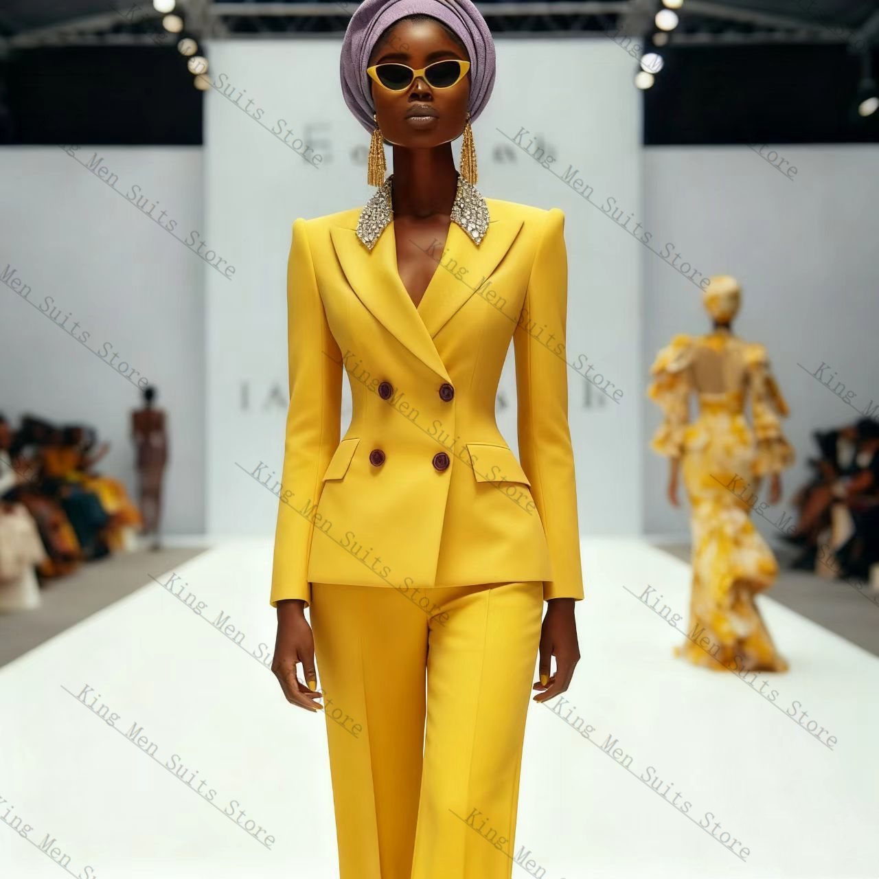 Luxury Crystals Women Suit Set - Women'S Formal Wear For A Wedding Guest reseña y precio