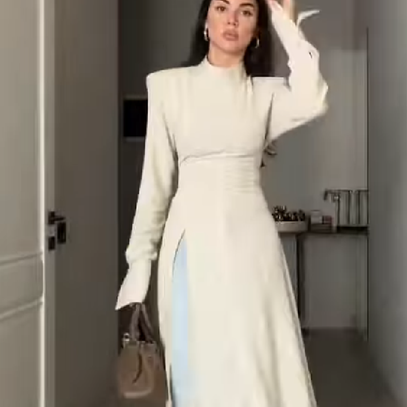 Women's Casual High Neck Long  - Women Formal Wear For Meeting reseña y precio
