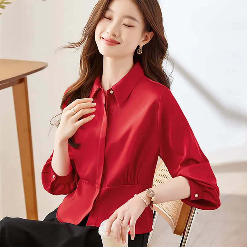 Long Sleeve Shirts Womens Cott - Women Formal Blouses For Evening Wear reseña y precio