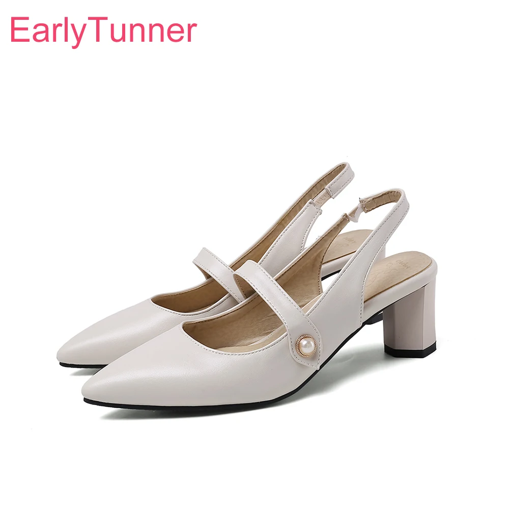Summer New Elegant Beige Black - Slingback Heel Formal reseña y precio