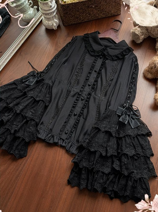 Sweet Lolita Blouse Lace Trim  - Women Formal Blouses For Evening Wear reseña y precio