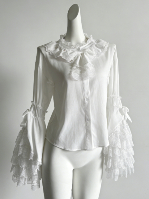 Kawaii Lolita Blouse Pearl But - Women Formal Blouses For Evening Wear reseña y precio