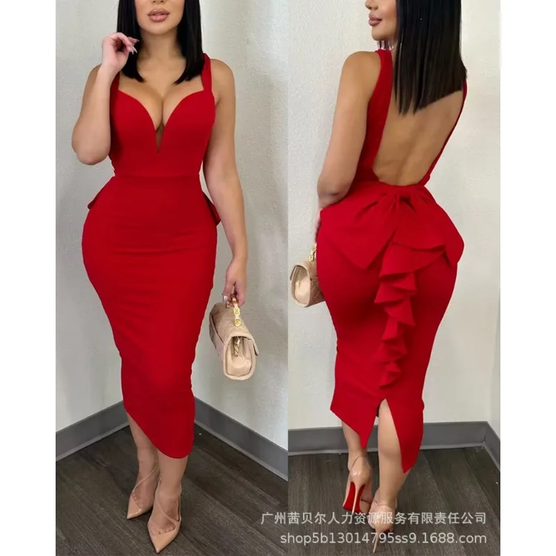 New Women's Backless Ruffles P - Women Formal Wear Zara reseña y precio