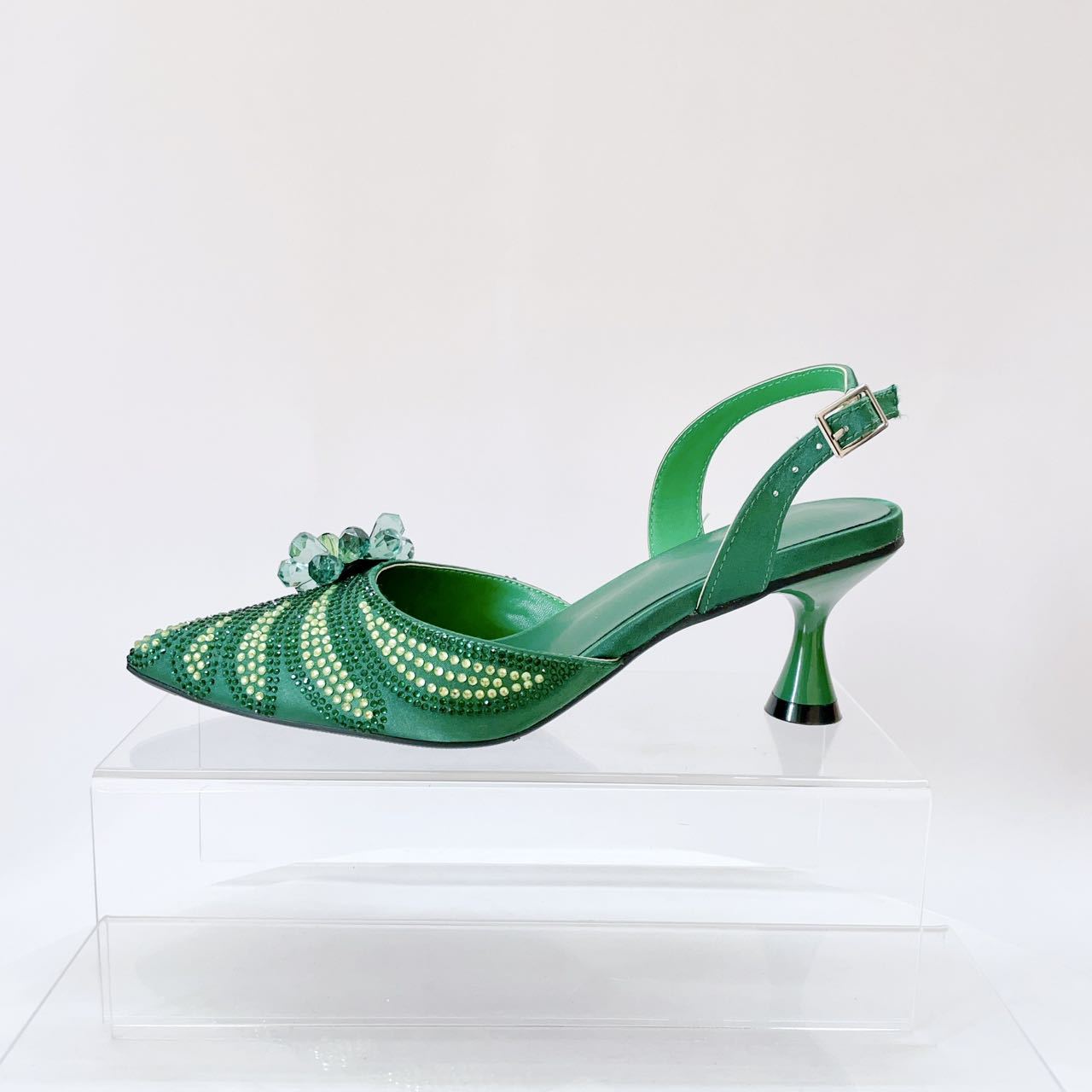 2026Dark Green Satin Gradient  - Slingback Heel Formal reseña y precio