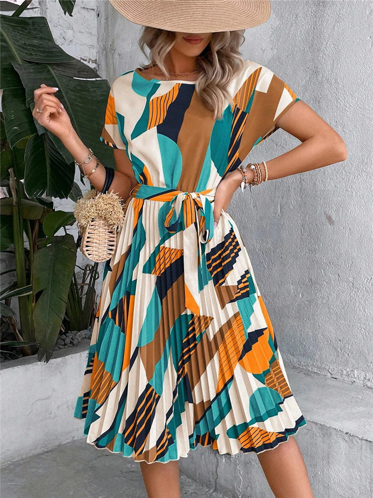 Msfilia Summer Print Pleated A - Women Formal Wear Zara reseña y precio