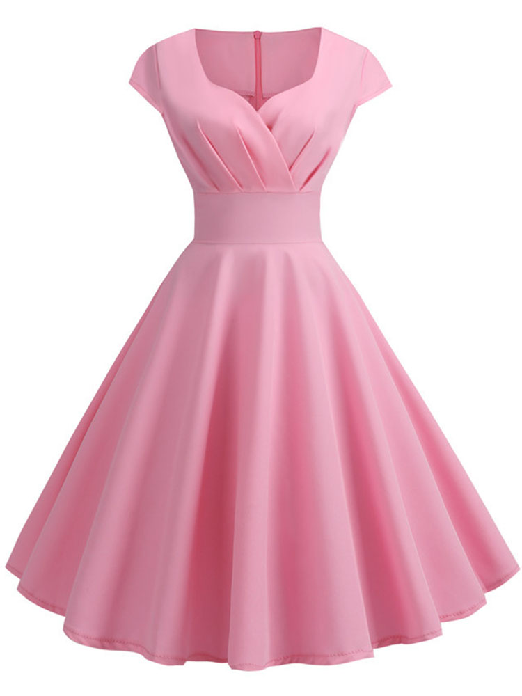 Pink Summer Dress Women V Neck - Women Formal Wear Zara reseña y precio