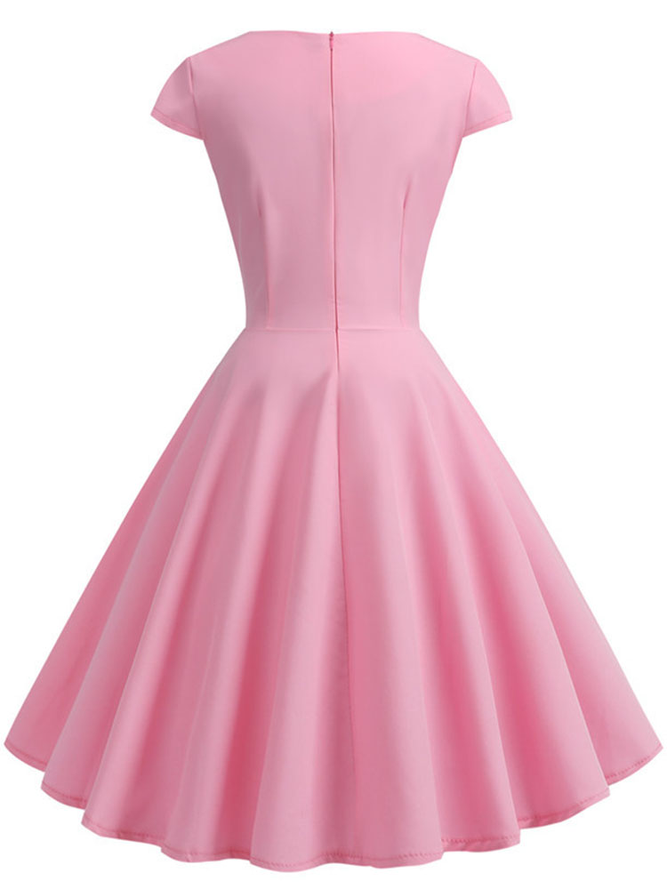 Pink Summer Dress Women V Neck - Women Formal Wear Zara reseña y precio