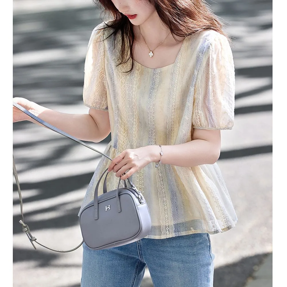 Women Korean Style Loose Puff  - Women Formal Blouses For Evening Wear reseña y precio