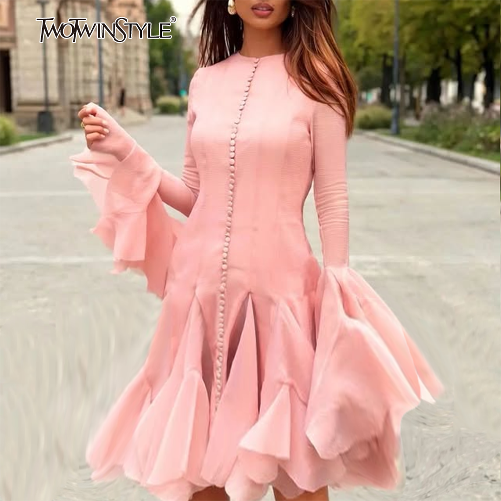 TWOTWINSTYLE Pink Patchwork Ru - Women Formal Wear Zara reseña y precio