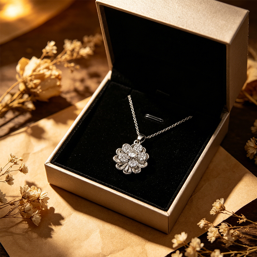 Layered Flower Pendant Necklac - Women Formal Wear For Meeting reseña y precio