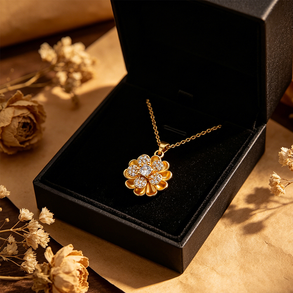 Layered Flower Pendant Necklac - Women Formal Wear For Meeting reseña y precio